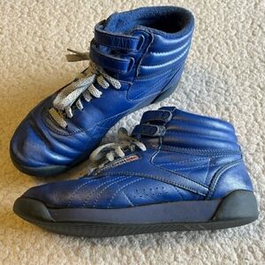 Vintage 80s Reebok Classic High-tops, metallic blue, women’s 7